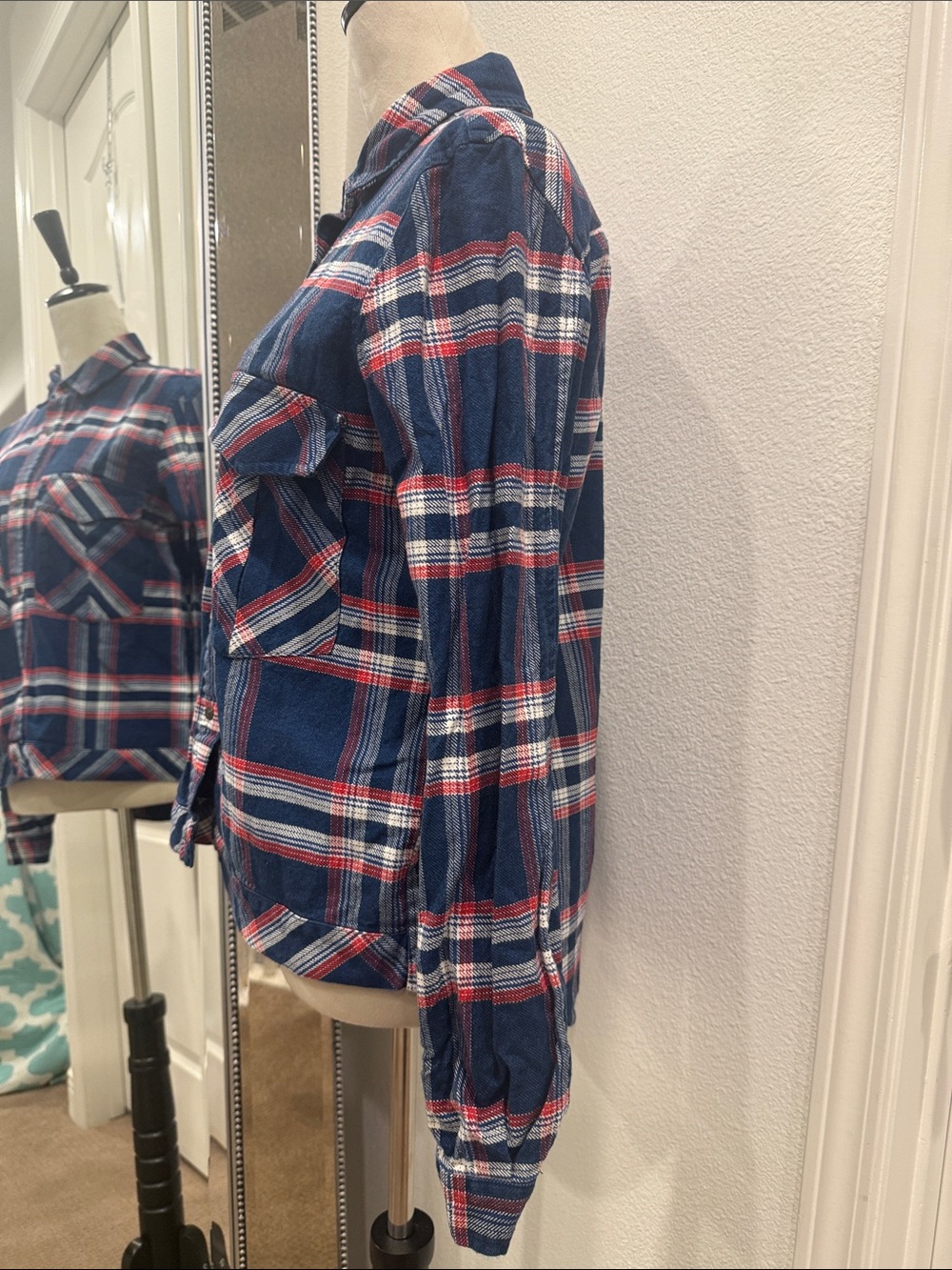 Blue Plaid Button-Down Shirt - Picture 4 of 7